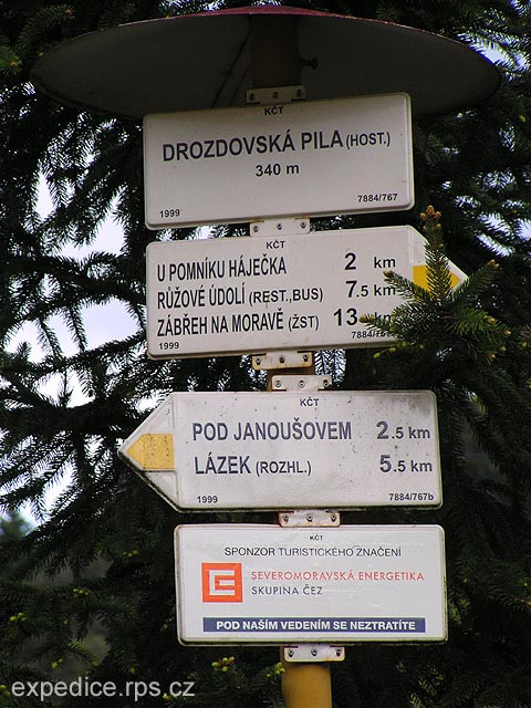 Rozcestník Drzdovská pila